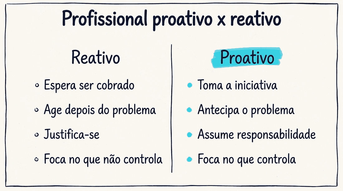 Profissional proativo x reativo: comparação de atitudes no trabalho
